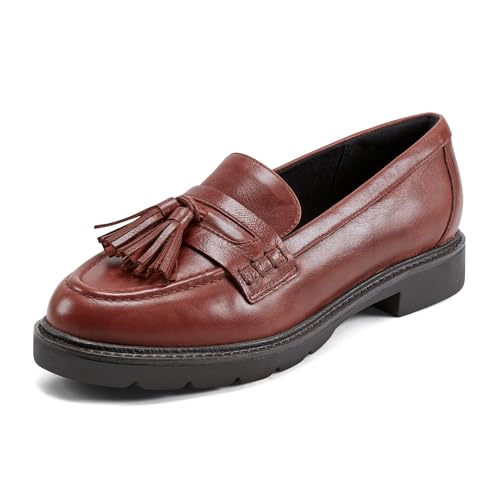 Rockport Women's Kiara, Dark Natural Leather, 6.5 Medium