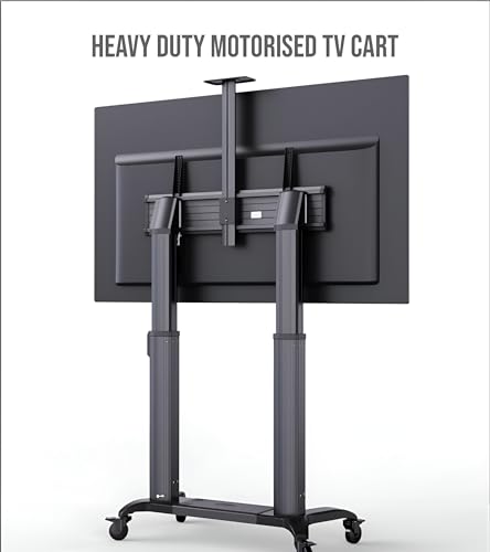 Image of BIG VUE TV Cart, Stand for LCD LED 4K Flat Screen TVs for Bedroom, Living Room, Studio Classic Design, Home Decor (Trolley, 32-100 Inch Motorized)