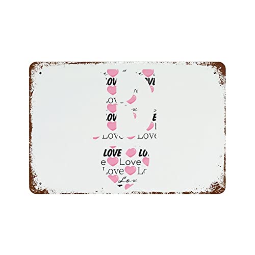 Panneau en métal lettre E idée de cadeau de mariage et de Saint-Valentin original - 2
