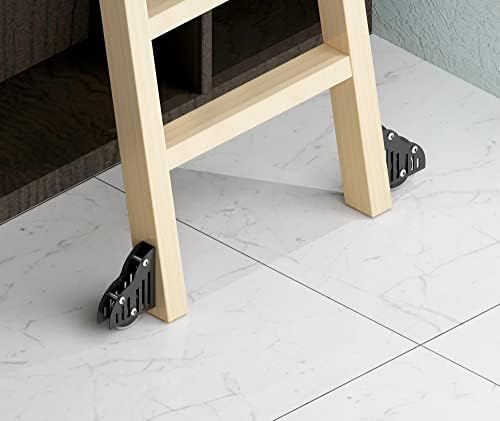 Heavy-Duty Rolling Library Ladder Hardware Kit - Adjustable Mobile Ladder with Round Tube Carbon Steel Rails & Floor Rollers for Sliding Doors & Shelving Systems