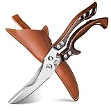 TIVOLI Geflügelschere Küchenschere Profi Haushaltsschere Metallgriff, Schere Küche Scharfe Edelstahl Knochenschere mit Sicherheitsschloss Federmechanismus