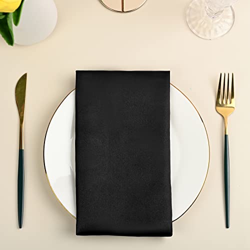 30 Pieces Satin Dinner Napkins 20 X 20 Inch Oversized Square Table Napkins Washable Soft Dinner Napkins For Wedding, Parties,Banquet,Restaurant Decoration (Black) #TOP7