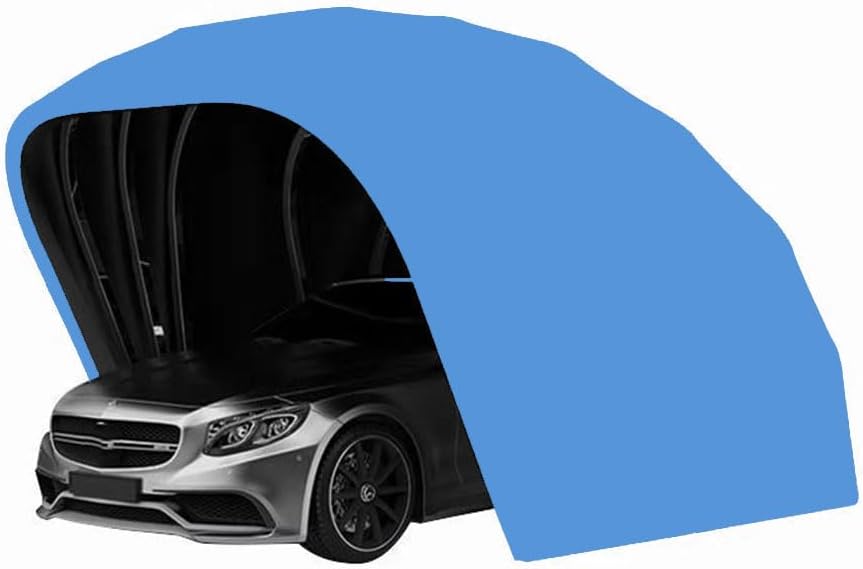 Blue,Stainless Steel Carport, Car Shelter, Car Canopy, Car Garage, Car shed, Car House, Car Park, Foldable, Retractable, L5.5m*W 2.5m*H 2.3m