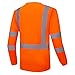 3C Products ST4000, ANSI/ISEA Class 3, Men’s High Vis Long Sleeve Safety T-Shirt, UV Protection, Reflective, Neon Orange,2XL