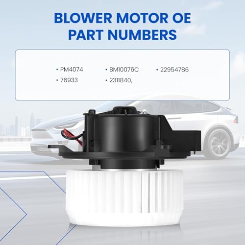 Image of HVAC Blower Motor PM4074 Compatible with Chevy Volt, ELR, Compatible with Buick Verano, BM10076C, 22954786, 2311840, 76933 A /C Blower Motor Assembly