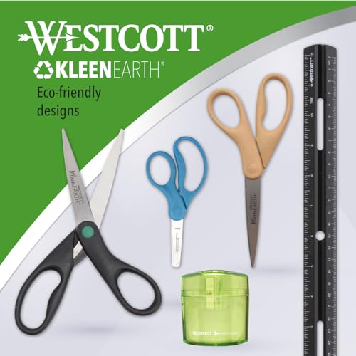 Image of Westcott 5 inch KleenEarth Scissors 6-Pack, for Kids Ages 4+, Eco-Friendly Recycled Scissors for School and Craft Projects
