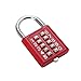 MUrldall-Button Combination Security Padlock Digital Lock Suitcase Luggage Drawer Door DIY Toolbox 10-bit Padlock, 5-Position Locking Mechanism red 5 Mechanism Key Blind Old Man Fixed Gym Toolbox