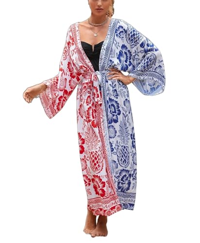 Image of IMAGEKOPE Kaftan for Women Plus Size Bathing Suit Cover up Batwing Dress Loose fit Moroccan Caftan mumu Dresses for Women