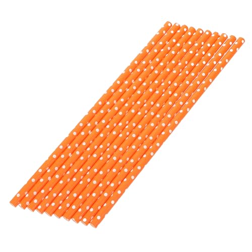 100 pitillos de papel decorativos naranja manchado miniatura 1