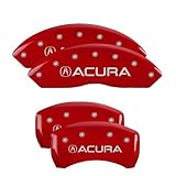 MGP Caliper Covers - Brake Caliper Covers Compatible with 2019-2025 Acura RDX (Requires 18'+ Wheels) Powder-Coated Finish, 4 PCS Front and Rear (Red - Acura Engraving)