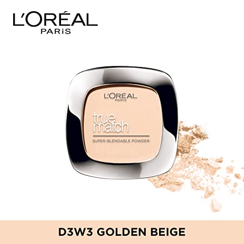 L'Oreal Paris Pressed Powder Foundation, Lightweight and Blendable, Verstile Coverage, Matches Skintone, True Match, Golden Beige D3W3, 9g - Image 2