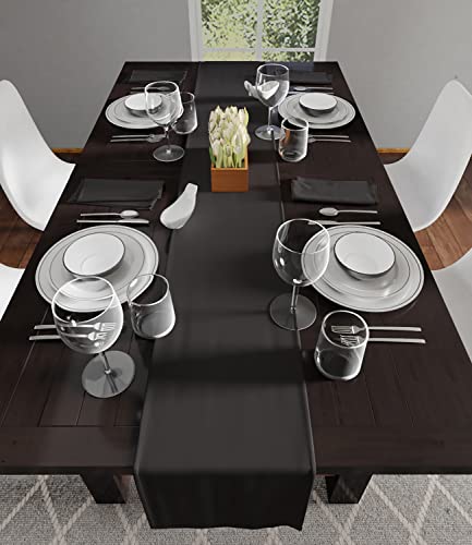 Encasa XO Table Runner 13x120 in Long, Charcoal Grey, 32x304 cm - Image 2