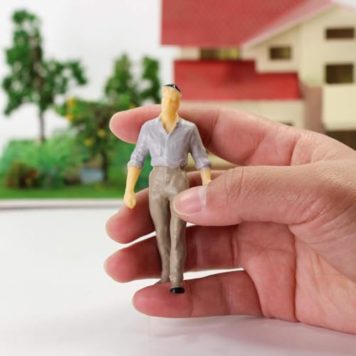 VICDUEKG 14 Stück Miniatur Figuren Verschieden Posen Bemalte Modell Figuren für Modellbau Maßstab 1:25 Stehende und Sitzende Menschenfiguren Miniaturleute Architekturmodell Kleine Modell Menschen