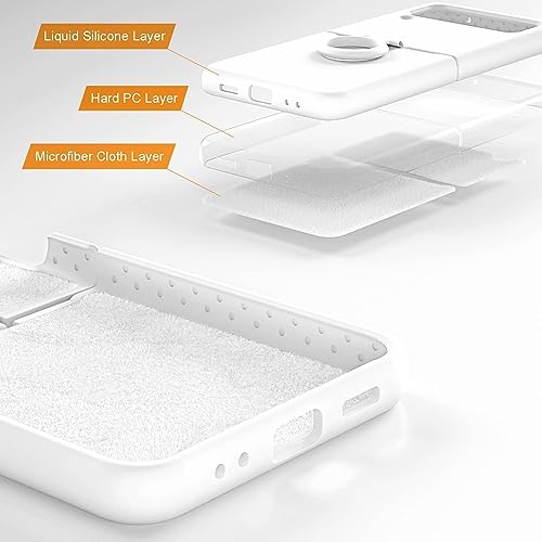 Image of MIDOS Back Cover Compatible with Samsung Z Flip 4 Silicone Case Full Protection Shock Proof Case for Samsung Galaxy Z Flip 4 (White)