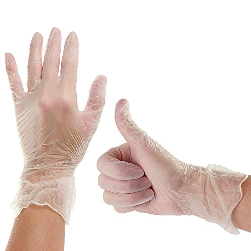 Disposable Gloves Disposable Vinyl Gloves for Cooking Kitchen Cleaning Shopping Salons Clear-Fits H