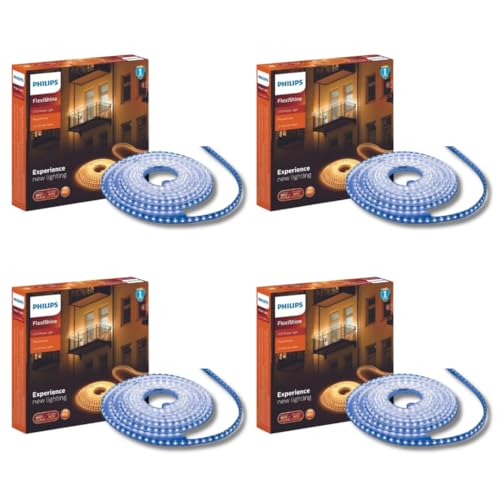 Image of PHILIPS 5 Meter LED Rope Light | Flexishine Plug n Play Flexible Rope Light for Indoor and Outdoor Decorations | Rope Light for False Ceiling,Balcony,Diwali,Christmas | Colour : Blue, Pack of 4
