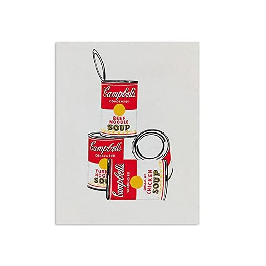 Andy Warhol Posters Fyra Campbells soppburkar Väggkonsttryck Pop Canvas målning för vardagsrum Väggdekoration Bild 50x70cm X1 utan ram