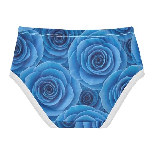 Cotton Girls Underwear Toddlers Watercolor Floral Blue Flowers Girl Panties Cute Pattern Underpants Briefs 2t2