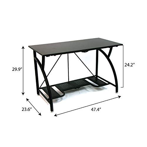 Origami Folding Computer Desk For Office Study Students Bedroom Home Gaming And Craft | Space Saving Foldable Design, Fits Dual Monitors And Laptop, Collapsible, No Assembly Required | Black, Large (Rde-01) #TOP3