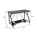 Origami Large Foldable Two-Shelf Desk, Sturdy Steel-Frame Laptop Computer Table, Black