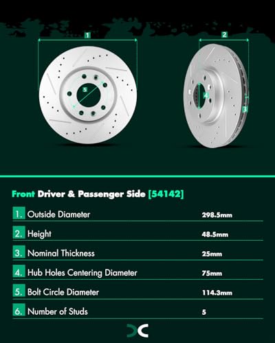 Image of SCITOO Front 11.75 inch Rear 11.02 inch Brake Pads and Rotors Kits Brakes Kits