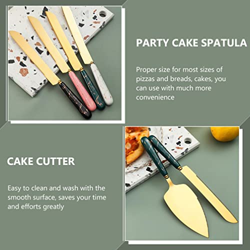 Cake Server Pizza Pizza Pá: Bolo de Aço Inoxidável E Pastelaria Spatula Blade Pizza Server de Pá par