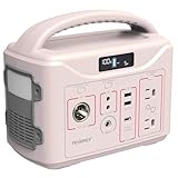 Tenergy T320 Portable Power Station, 300Wh Battery, 110V/200W (Surge 400W) Two Pure Sine Wave AC outputs, USB type C PD 45W, Mobile Power for Outdoors, RV, Hunting, Emergency Backup, Sandy Coral
