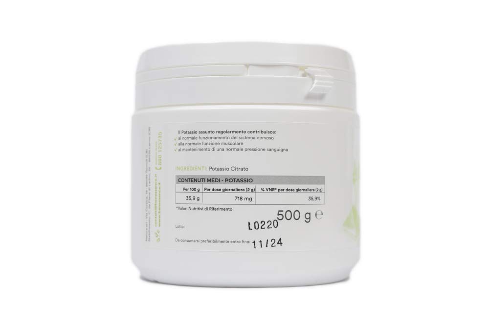 Benessence - Potassio Citrato in Polvere solubile - 500 g - 250 Giorni di Integrazione