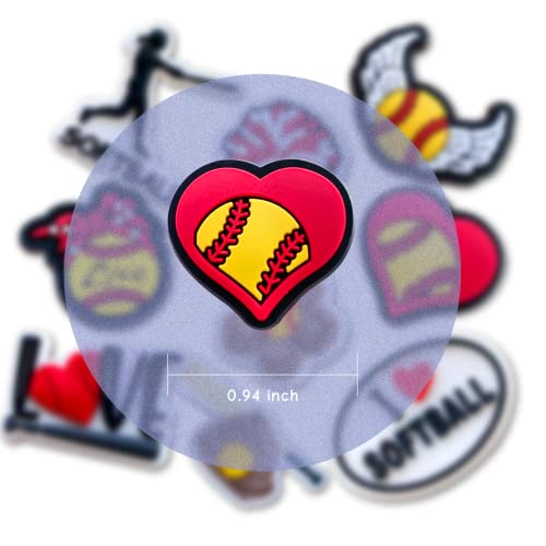 Qnilasom Softball Charms Pvc Sandal Wristband Decoration,Sports Shoes Decoration Charms Accessories For Men Boys Teens Girls Women Party Favor (9) #TOP4