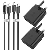 Bimker 45W Super Fast Charger, 2Pack USB C Phone Charger for Galaxy S26 Ultra/S26+/S26/S25/S25 Ultra/S24/S24 Ultra/S23/S22/S21/S20/A55/A15, Fast Charger USB C Plug with 3M USBC Cable