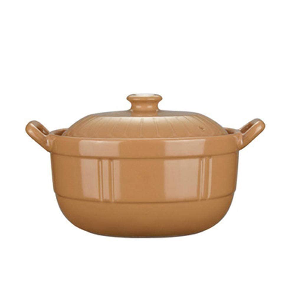 Gliniany garnek do gotowania ceramiczny garnek gliniany garnek terakotowy garnek do zapiekania-wypalanie w wysokiej temperaturze, przechowywanie i utrzymywanie ciepła, trwała pojemność 1,5 L