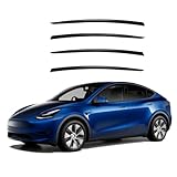 Sunxiaoy Juego de 4 Deflectores de Viento para Tesla Model Y 2020-2024, Cortavientos Protector Ventanas Laterales Deflectores de Aire Deflector de Lluvia Coche Accesorios