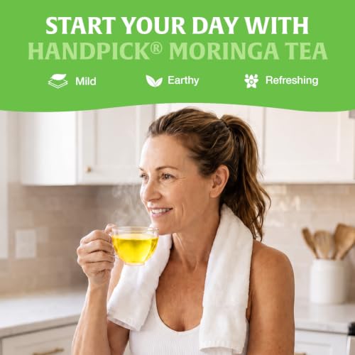 Image of HANDPICK Organic Moringa Tea (40 Tea Bags) Pure Moringa Leaves from India