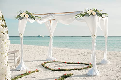 I-Guru Hydrangea Swag Artificial Flower 28 Inch, White Decorative Swags With Eucalyptus Leaves For Home Room Door Wall Wedding Arch Garden Party Tabletop Decoration #TOP7