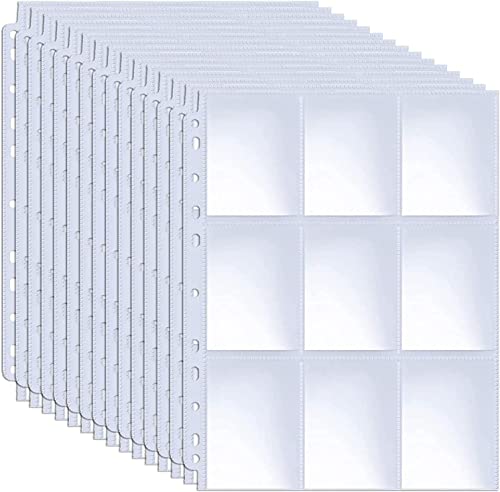 KAHEIGN 32Pcs Sammelkarten Hüllen mit 576 Pockets Sammelmappe Doppelseitige Kartenhüllen Kompatibel mit Pokemon Yu-Gi-Oh Sport Karten Transparent Sammelkarten Folie - passend für 3 Ringordner