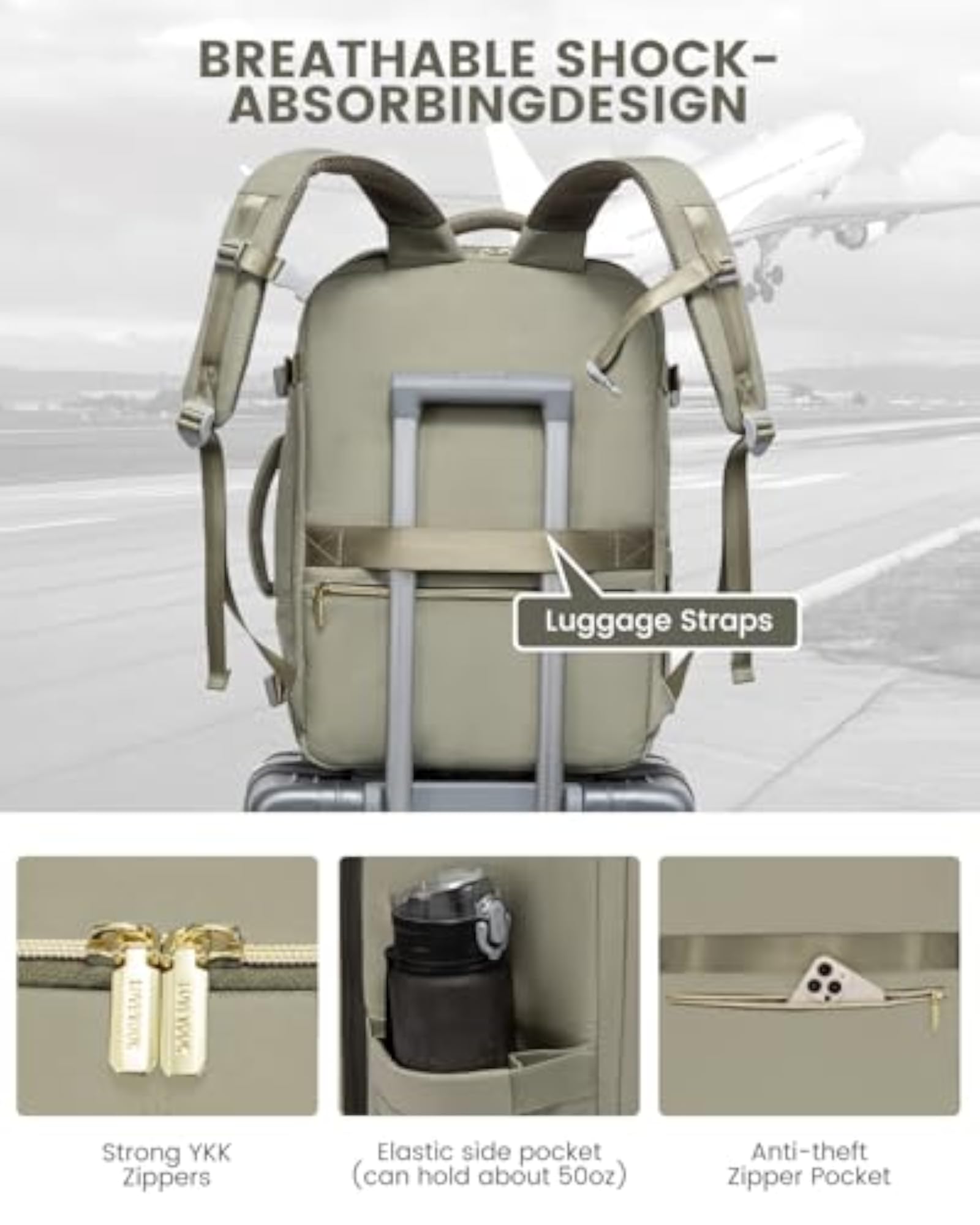 Travel Backpack for Women, 40L Carry On