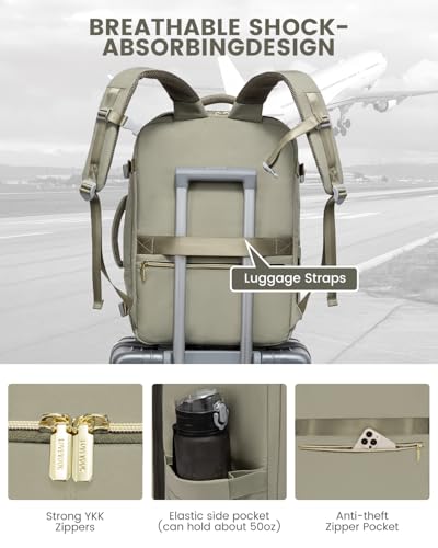 Image of LOVEVOOK Travel Backpack for Women, 40L Carry On Backpack Flight Approved, Large Personal Item Bag Fits 17 inch Laptop, TSA Approved Luggage with 3 Packing Cubes,Waterproof Weekender Gym Bag