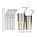 RAINIER Stainless Steel Metal Drinking Straws | Fits Yeti RTIC or Any 20 or 30 oz Tumbler| Extra Long Reusable Ecofriendly | Set of 8 Angled Straws with Silicone Silencers, Comfort Tips, 2 Brushes
