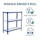 SimonRack Schwerlastregal, Lagerregal, 90x100x50 cm, Metallregal, Kellerregal, Biegestelle 180 kg, 3 Fachböden, Blau/Weiss - Simonclick