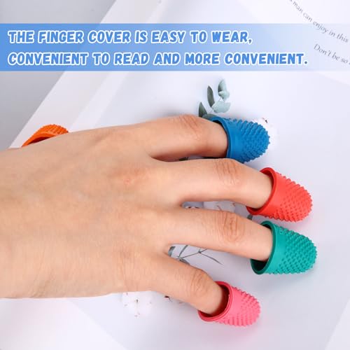 image for Zonon 20 Pieces Rubber Thimble Hand Sewing Silicone Finger Tips Protec