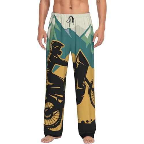 Thin Blue Line US American Flag Men's Pajama Pants Drawstring Pajama Bottoms Comfy Sleepwear Lounge Pant With Pockets