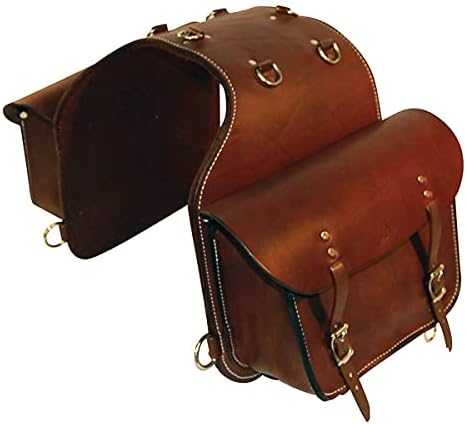 Horse Saddle Bag Cowhide Genuine Leather Western Equestrian Trail Simple Horse Saddle Bag Pack Equipment Horse Saddle Bags Size: 10” L x 10” W x 3 ½” D inches, SMPL167