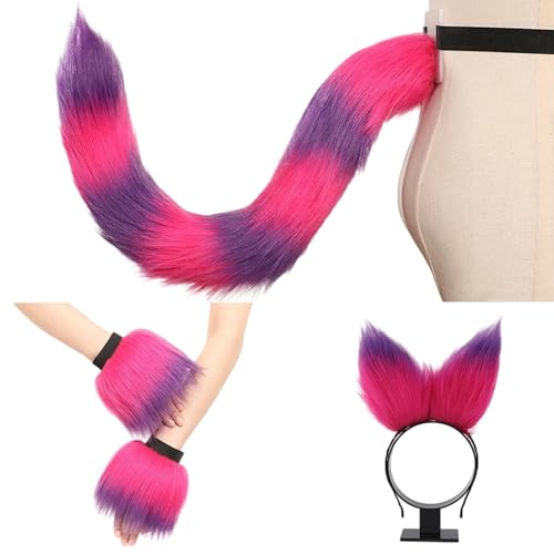 Costume de cosplay avec queue pelucheuse et bandeau d'oreille pour bal masqué femme