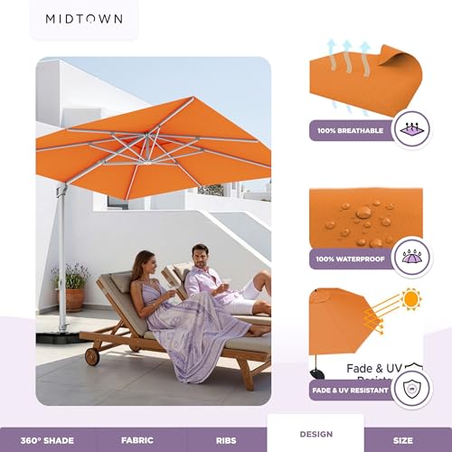 Image of Midtown Umbrellas Grande Square - 9 x 9 Ft Cantilever Umbrella