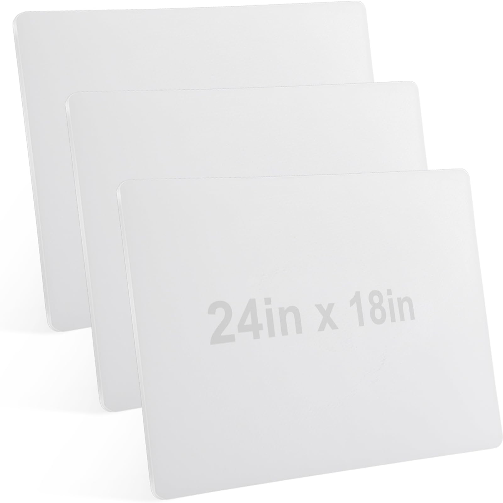 Nuogo3 Pack 24" x 18" x 0. 5" Cutting Boards for Kitchen, Thick Plastic Cutting Board Chopping Board with Anti Slip Surface, Extra Large for Restaurants Food Service, White