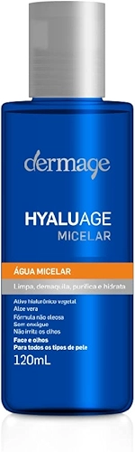 Hyaluage Água Micela, Demaquilante, Com Ativo Hialurônico Vegetal e Aloe Vera, Removedor de Maquiagem Livre de Fragrância, Seguro para os Olhos,120ml