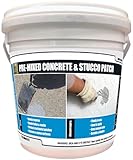 Akona Pre-Mixed Concrete and Stucco Patch - Patching Material for Exterior and Interior Use, Repair Walls, Floors, Holes, Cracks, and More, Gray Paste, Ready to Use (1 Gallon)