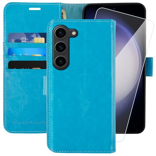 Billetera funda libro cuero Samsung Galaxy S23 6,1" con acabado suave premium