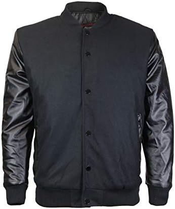 New Men's Premium Classic Snap Button Vintage Baseball Letterman Varsity Jacket