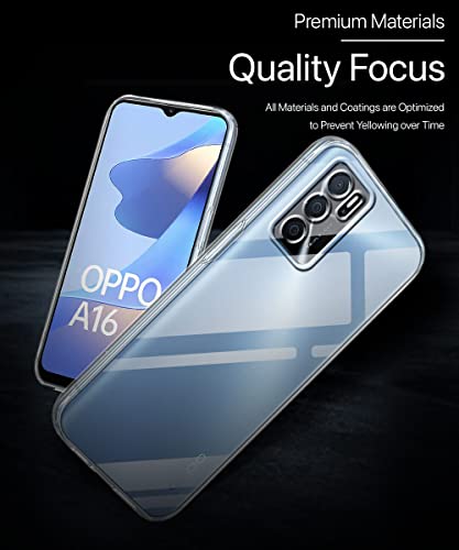 Image of WOW IMAGINE Crystal Clear Transparent Back Case Cover for Oppo A16 | Full Device & Camera Protection Shockproof TPU Silicone Back Cover Case - Transparent